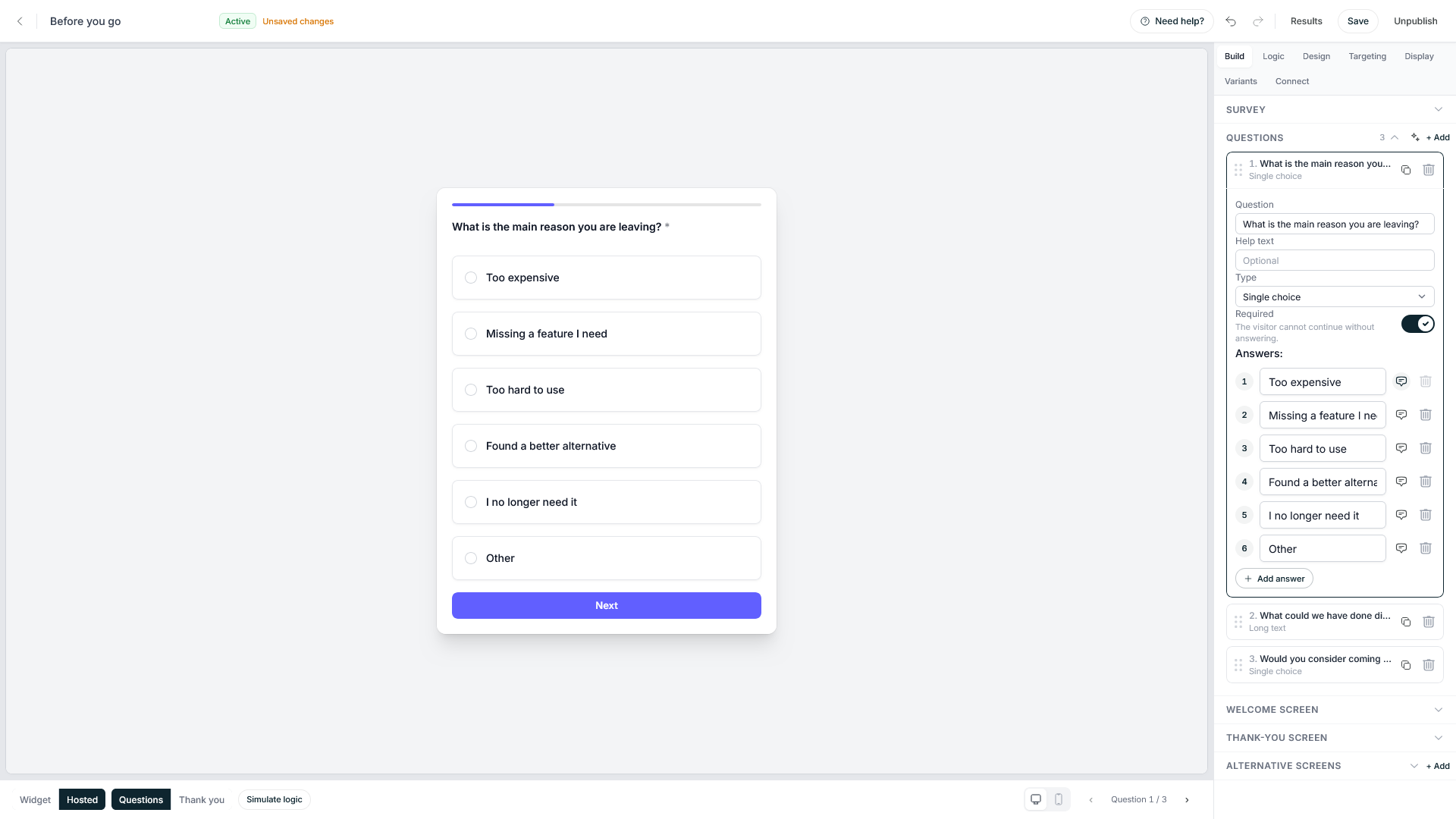 The survey builder
